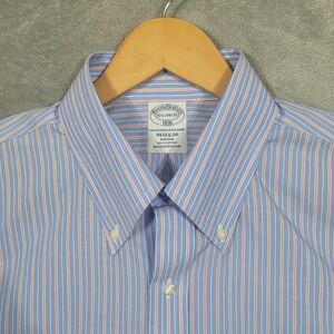 Brooks Brothers Shirt Men 15.5 34/35 Regular Fit Oxford Stripe Button Down NWT